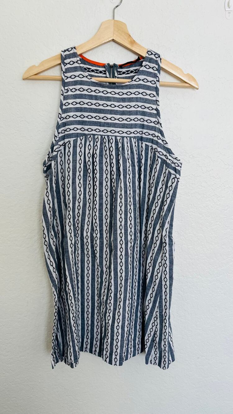 THML Embroidered Striped Dress Size Large